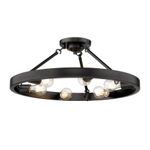 Golden Canada 1019-6SF BLK - Golden Lighting Castile 6-light Semi-Flush Mount in Matte Black